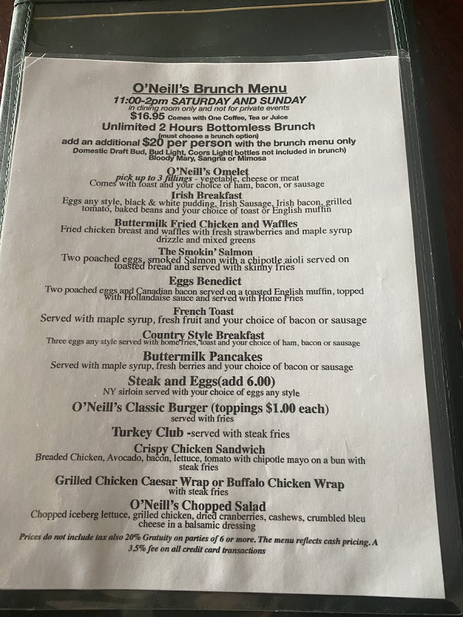 O'Neill's Maspeth Menu - Image 4